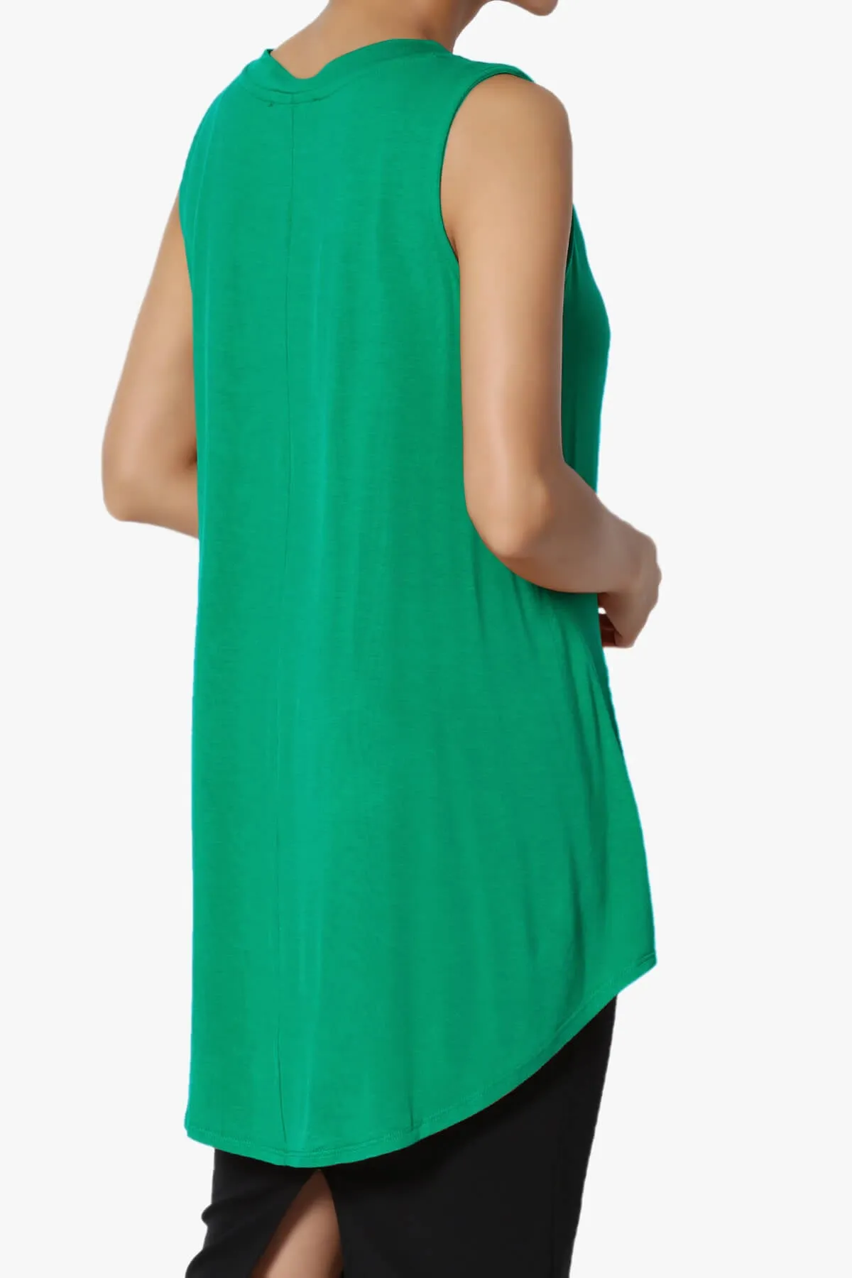 Myles Sleeveless V-Neck Luxe Jersey Top PLUS