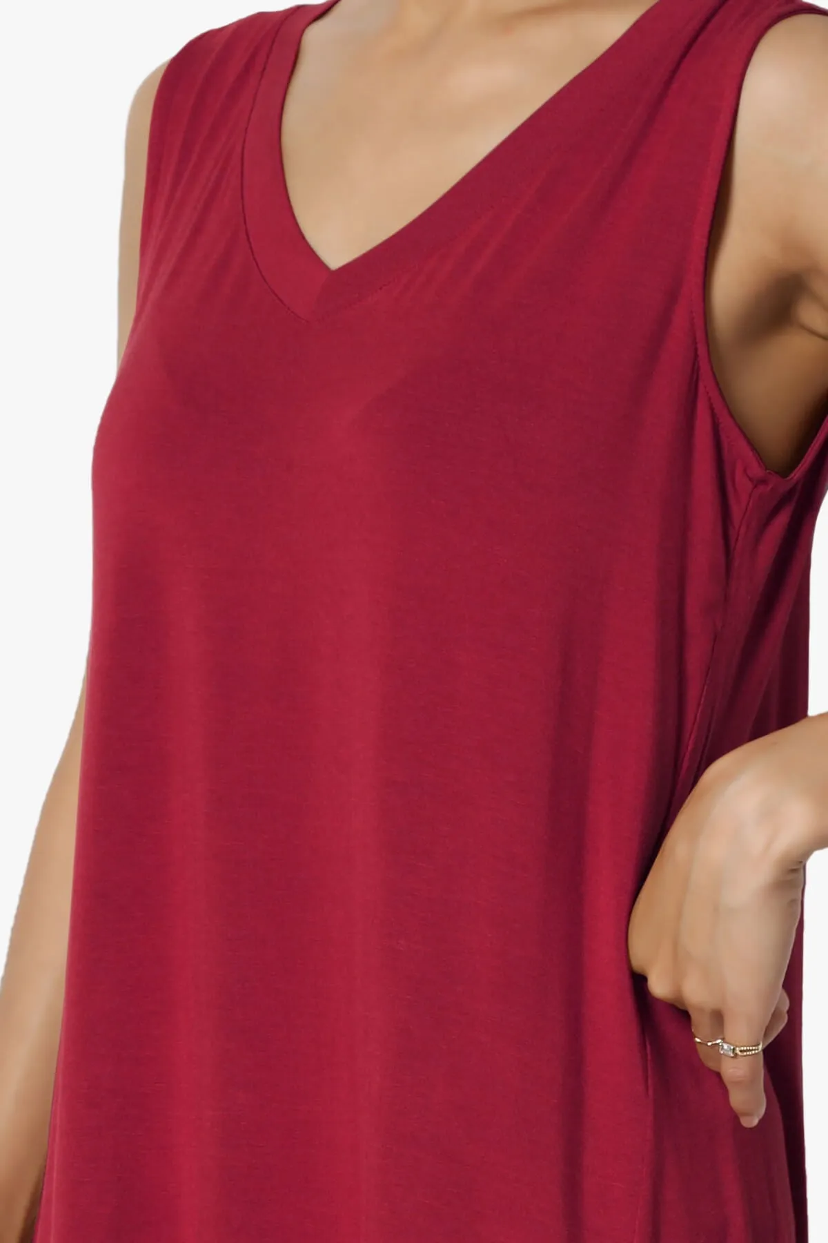Myles Sleeveless V-Neck Luxe Jersey Top PLUS