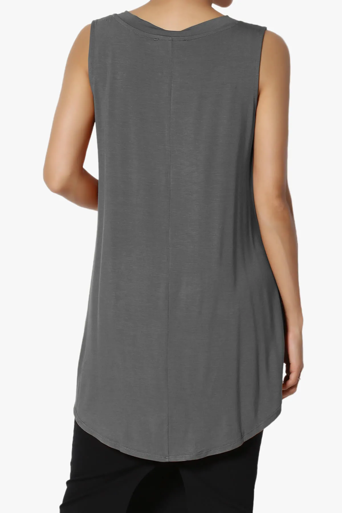 Myles Sleeveless V-Neck Luxe Jersey Top PLUS