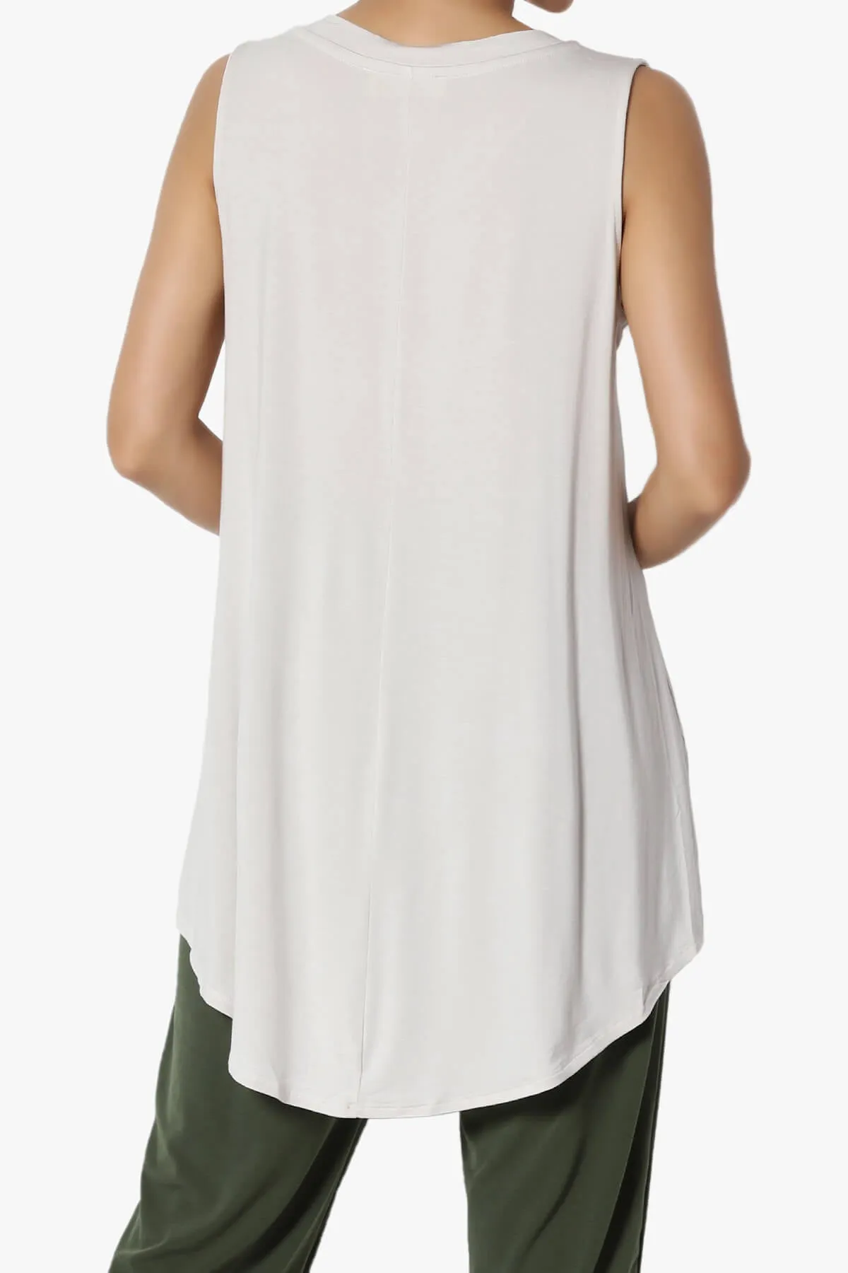 Myles Sleeveless V-Neck Luxe Jersey Top PLUS