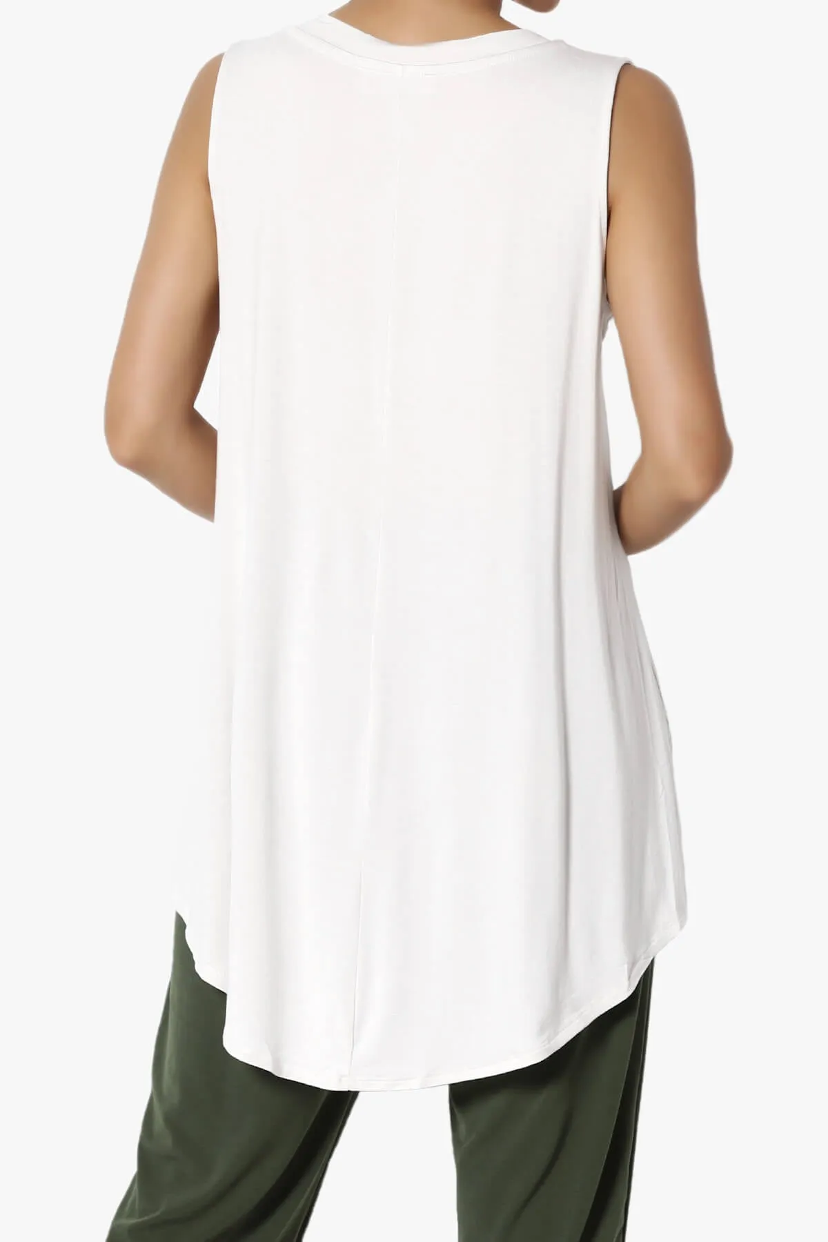 Myles Sleeveless V-Neck Luxe Jersey Top PLUS