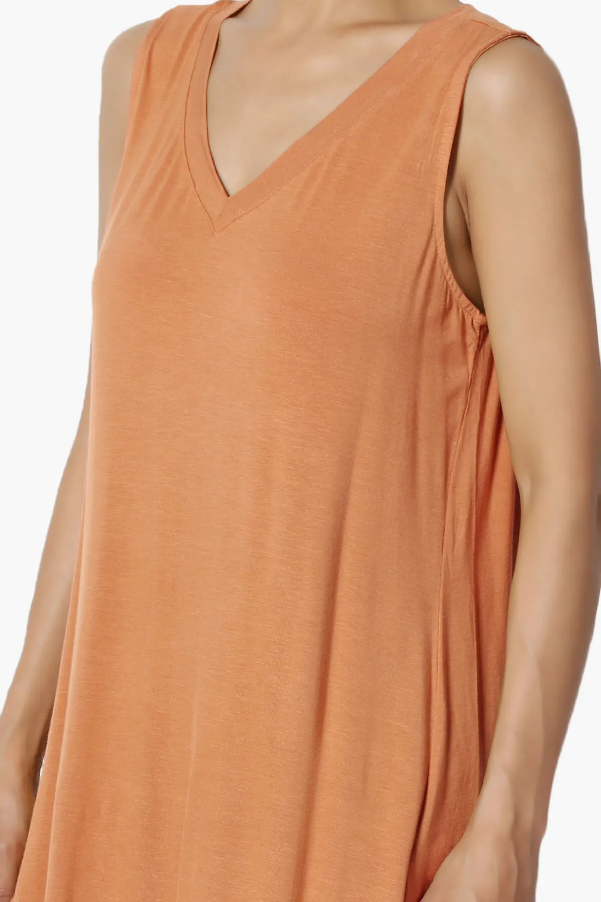 Myles Sleeveless V-Neck Luxe Jersey Top PLUS