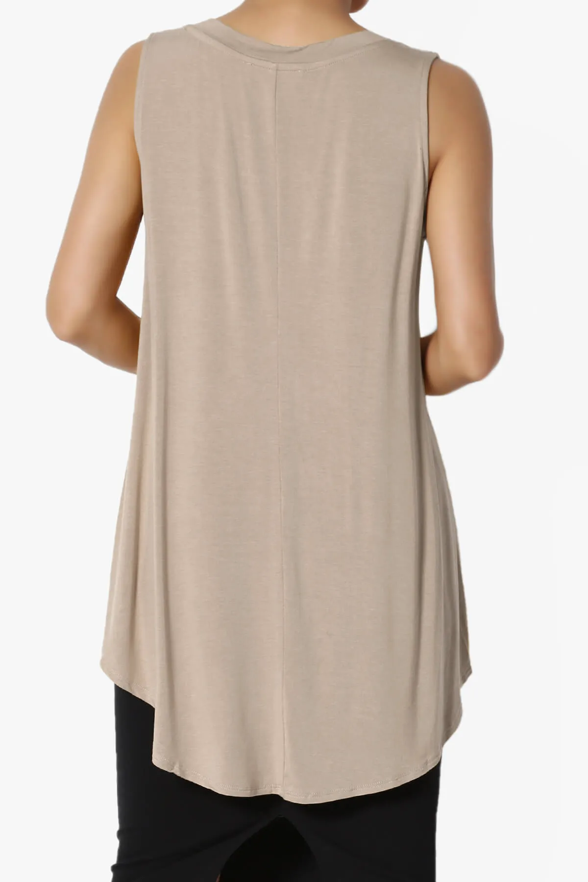 Myles Sleeveless V-Neck Luxe Jersey Top PLUS