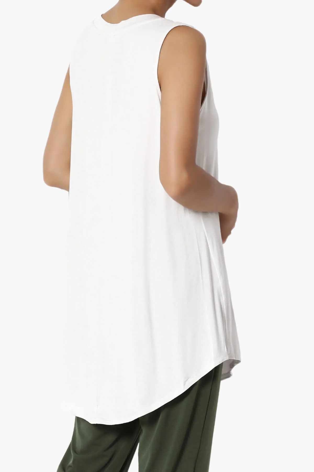 Myles Sleeveless V-Neck Luxe Jersey Top PLUS