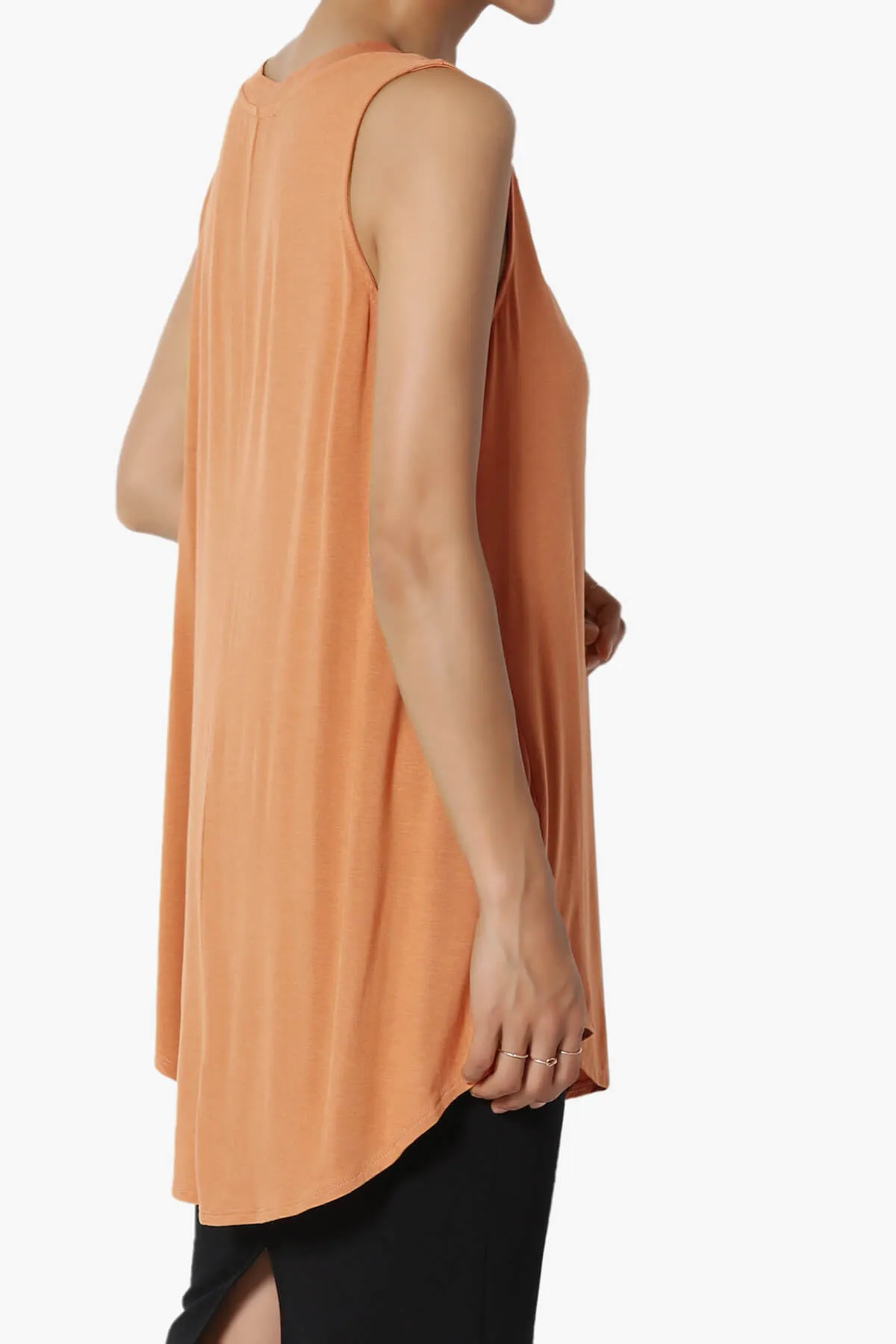 Myles Sleeveless V-Neck Luxe Jersey Top PLUS