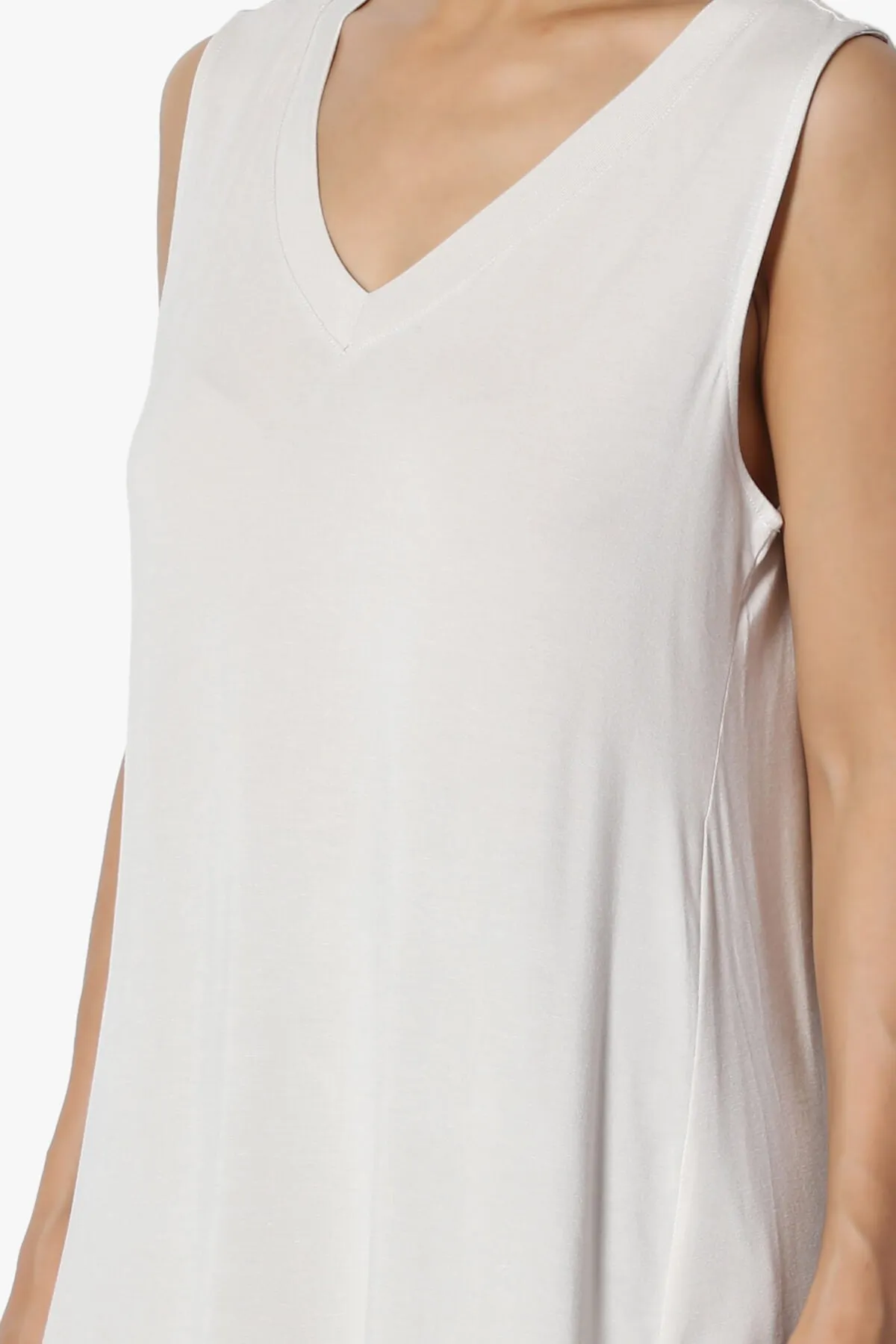 Myles Sleeveless V-Neck Luxe Jersey Top PLUS