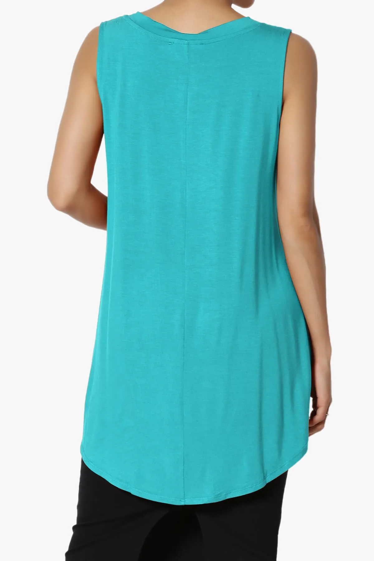 Myles Sleeveless V-Neck Luxe Jersey Top PLUS