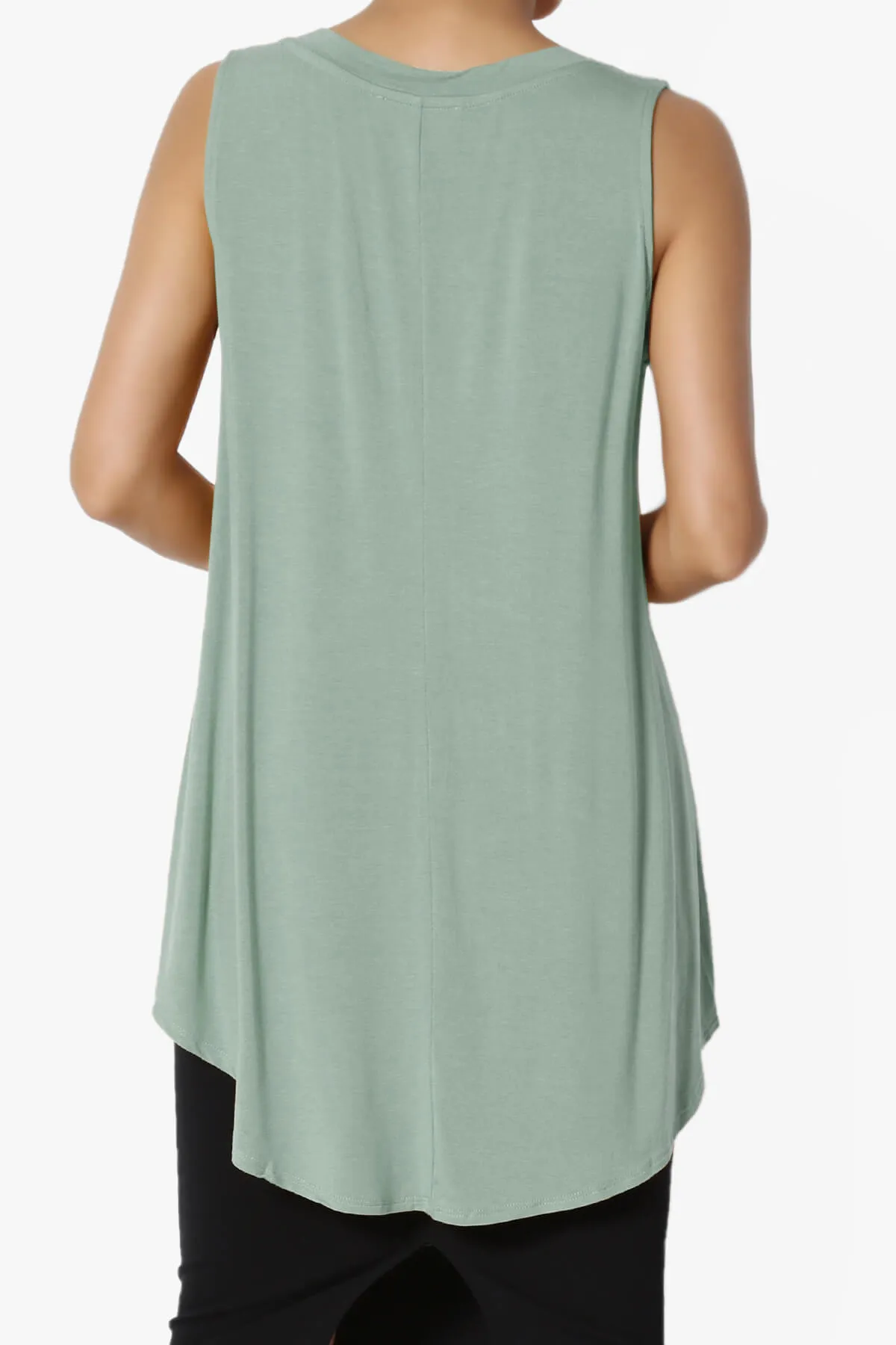 Myles Sleeveless V-Neck Luxe Jersey Top PLUS