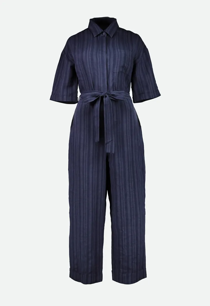 Navy Striped Jumpsuit