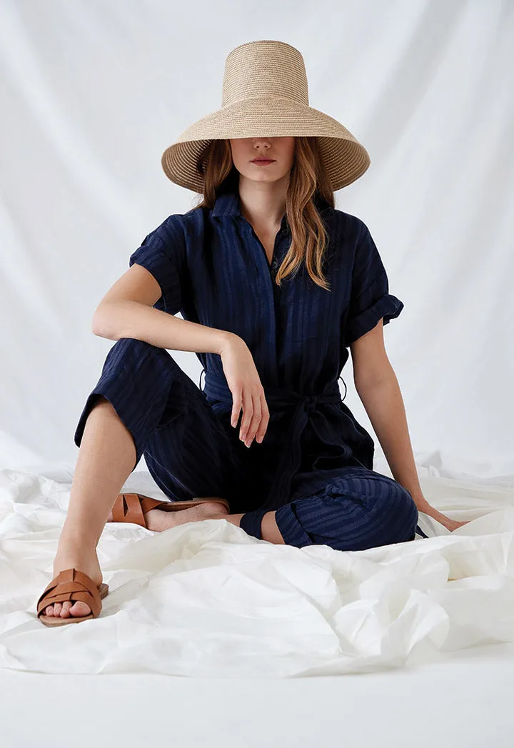 Navy Striped Jumpsuit