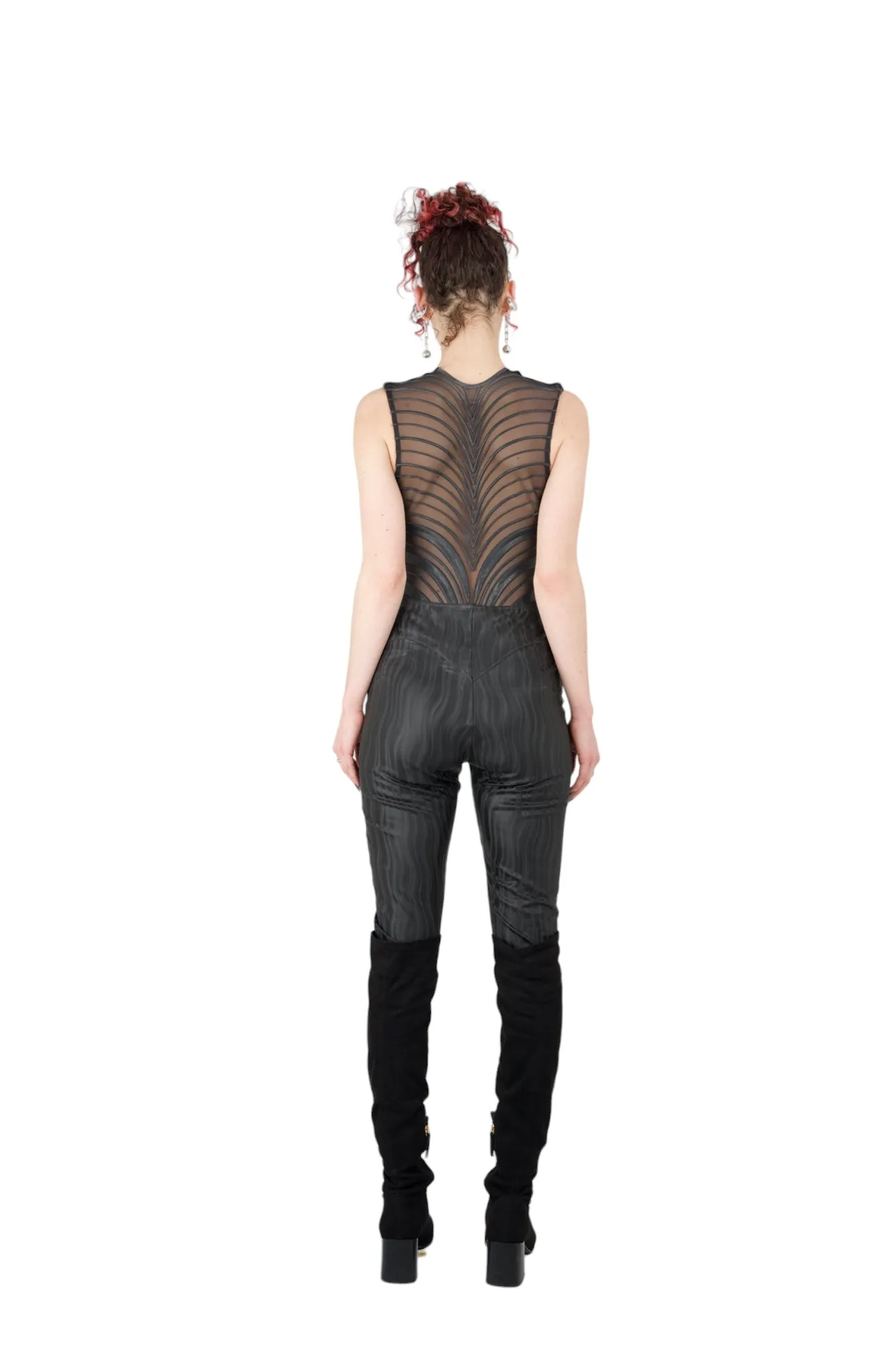 Nominal Black 'Wavey' Latex Leggings - Feminine Style