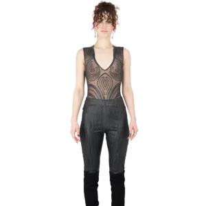 Nominal Black 'Wavey' Latex Leggings - Feminine Style