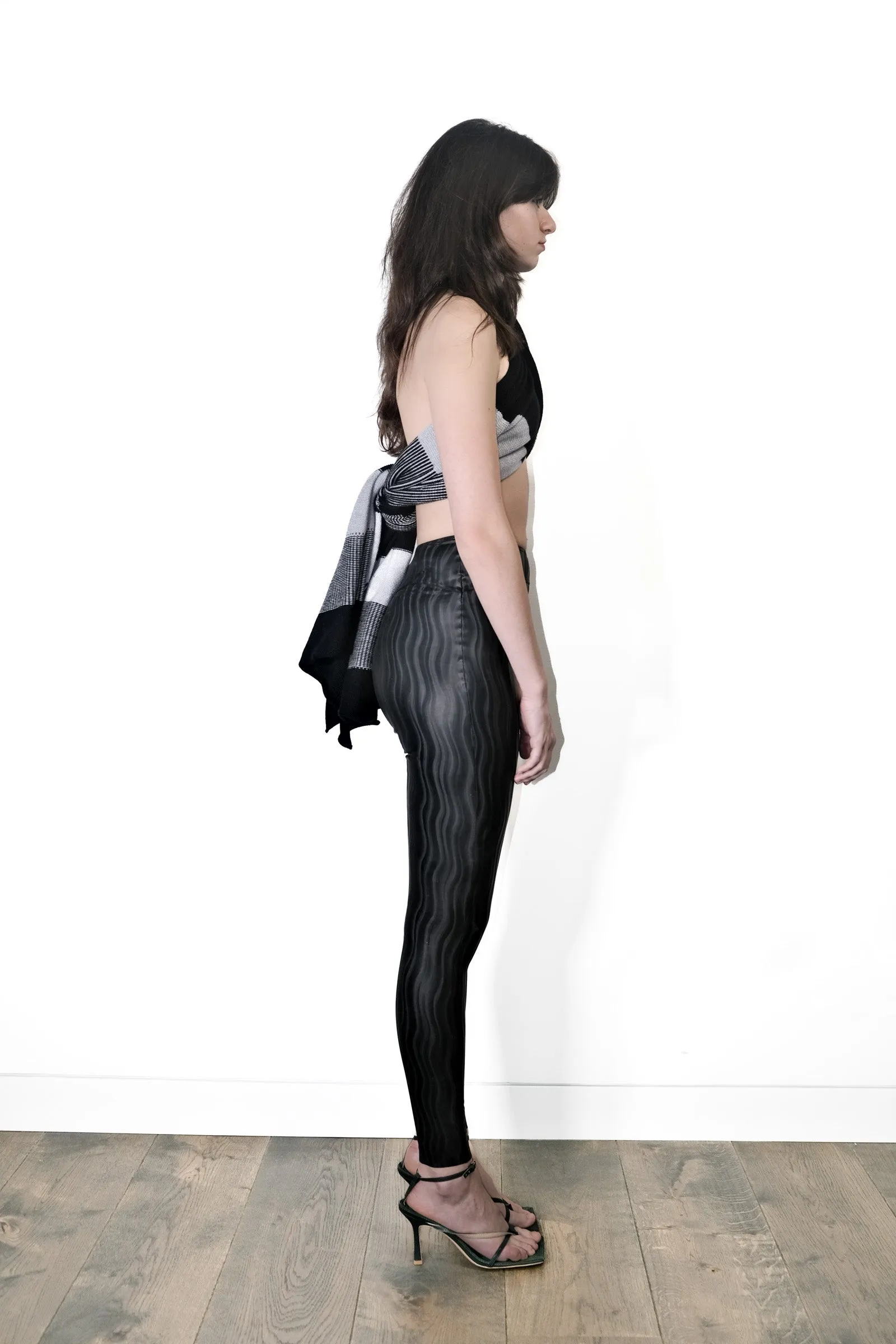 Nominal Black 'Wavey' Latex Leggings - Feminine Style