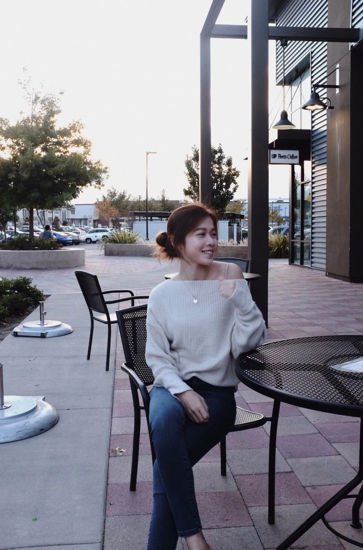 Off Shoulder Waffle Sweater