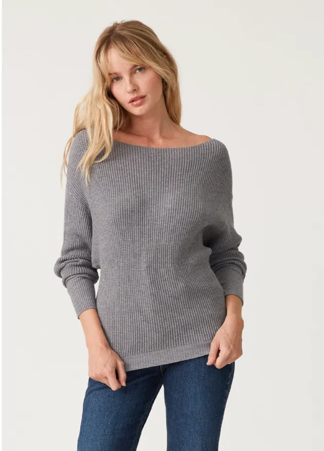 Off Shoulder Waffle Sweater