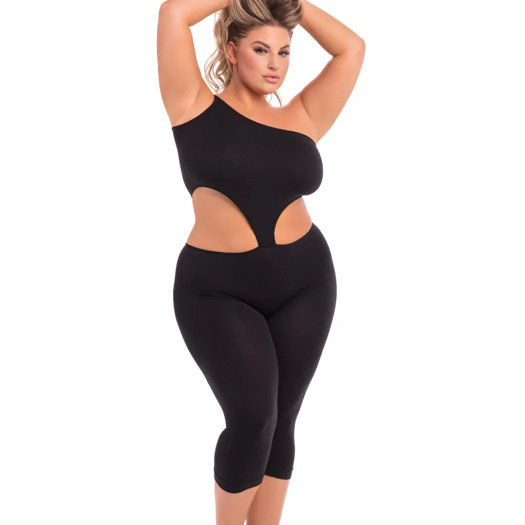 One Shoulder Cropped Catsuit