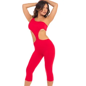One Shoulder Cropped Catsuit