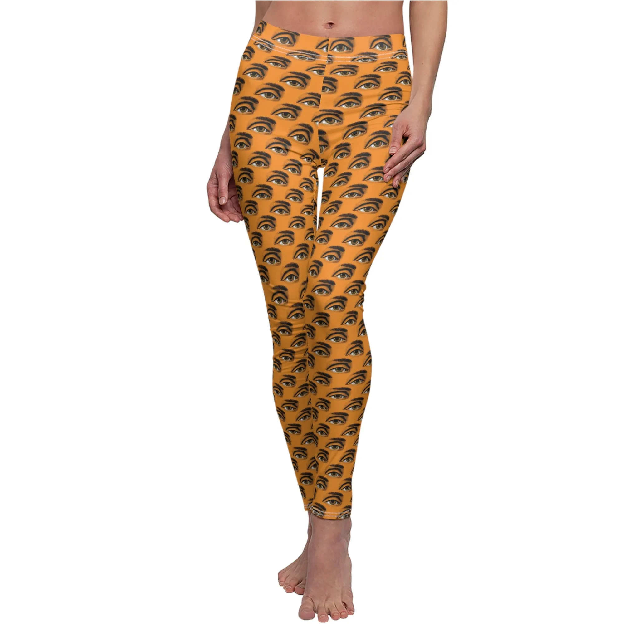 Orange Eye Halloween Womens Leggings Stretch Pants - Saiko Studio