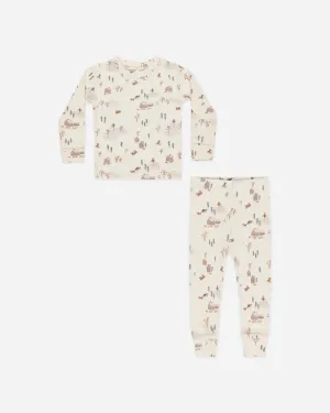 Organic Long Sleeve Pajama Set || Winter Town