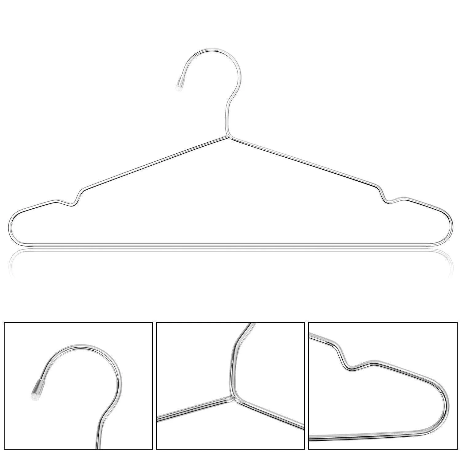 Origa 20 Pack Stainless Steel Strong Metal Wire Hangers, 16.5 inch Coat Hanger, Standard Suit Hangers, Clothes Hanger