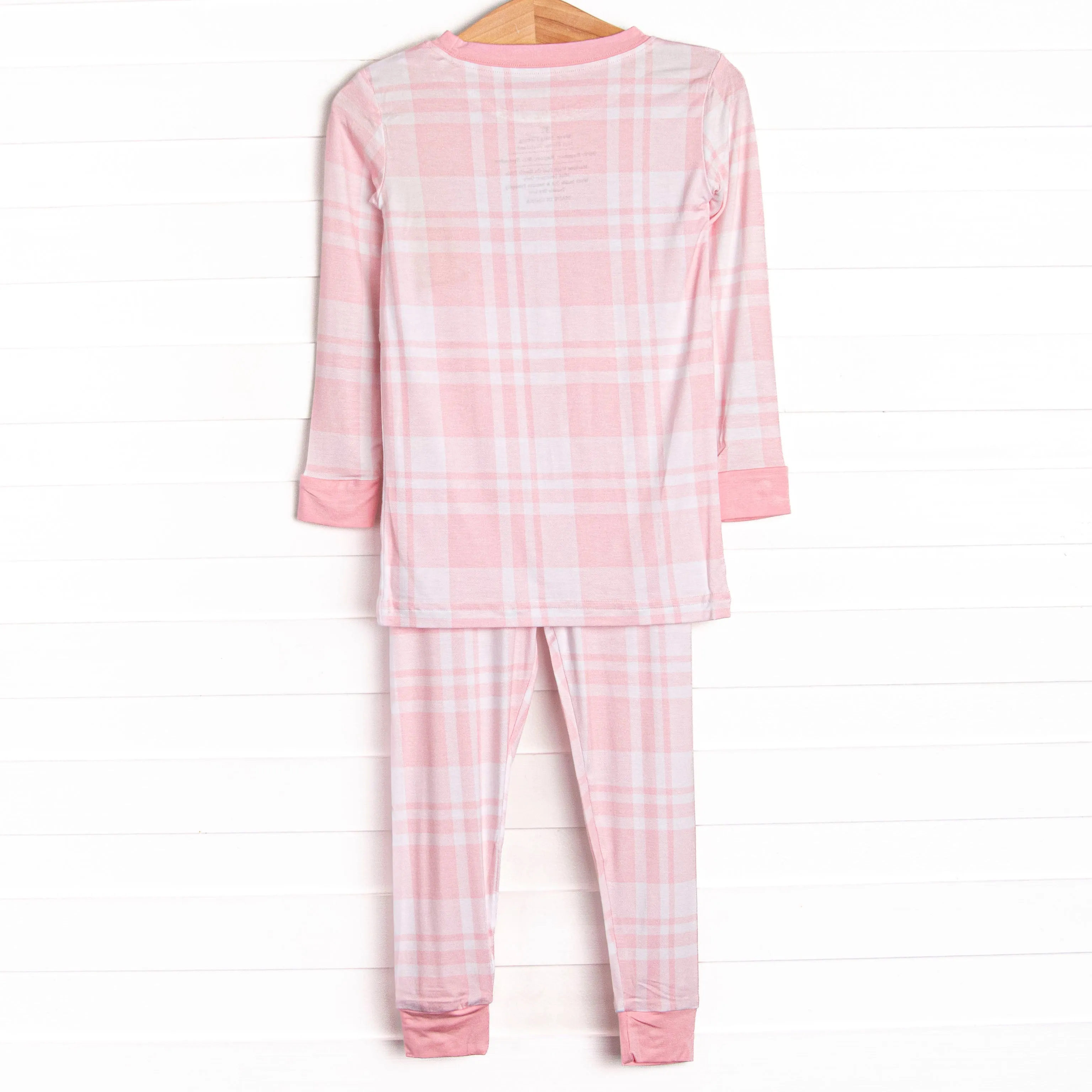 Pajama Plaid Bamboo Pajama Set, Pink