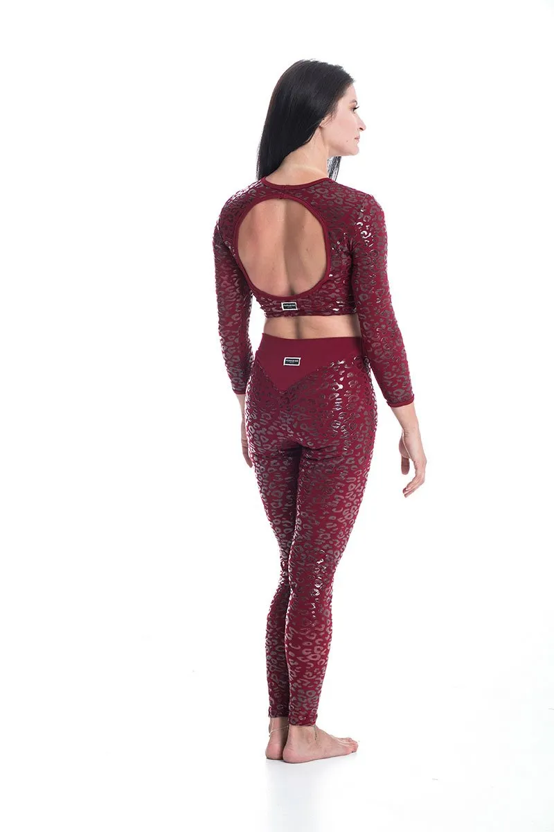 Paradise Chick Superhero Ultra Grip Leggings - Cherry Leopard