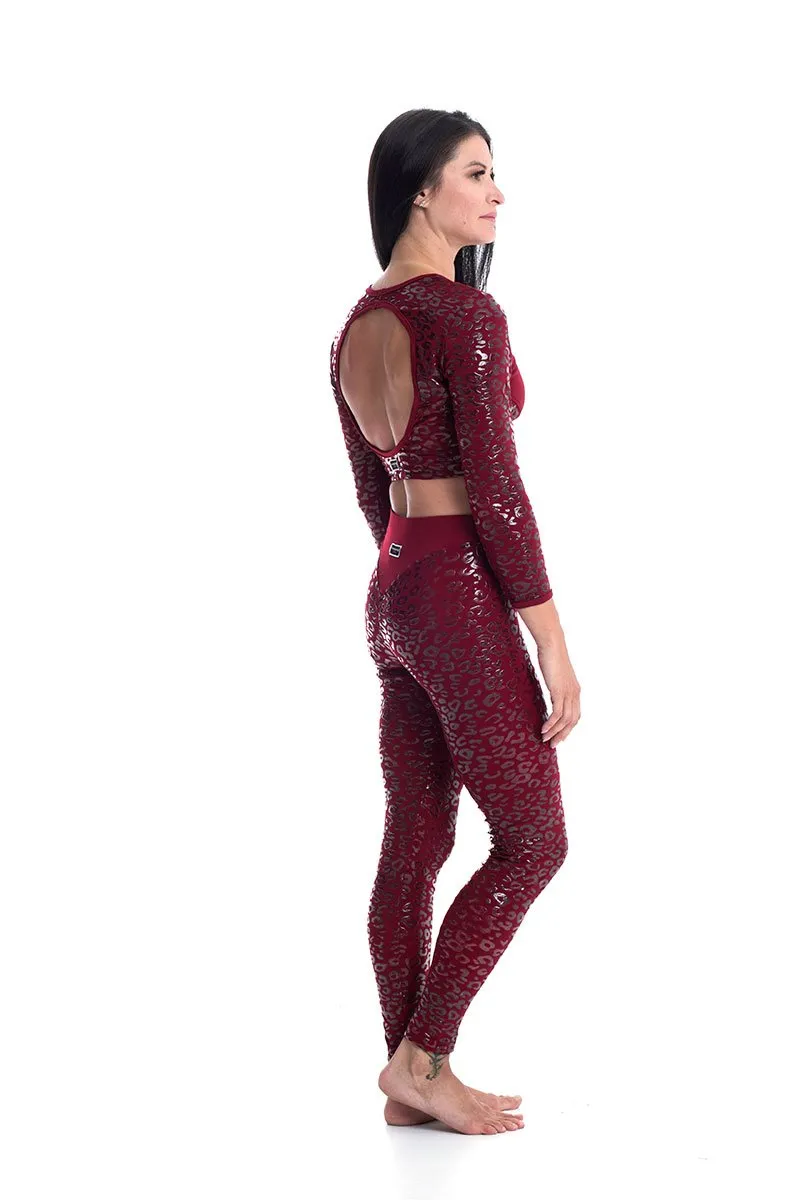 Paradise Chick Superhero Ultra Grip Leggings - Cherry Leopard