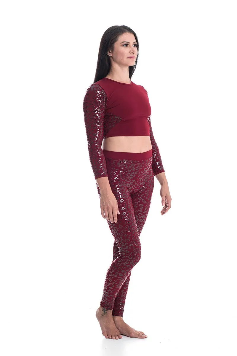 Paradise Chick Superhero Ultra Grip Leggings - Cherry Leopard