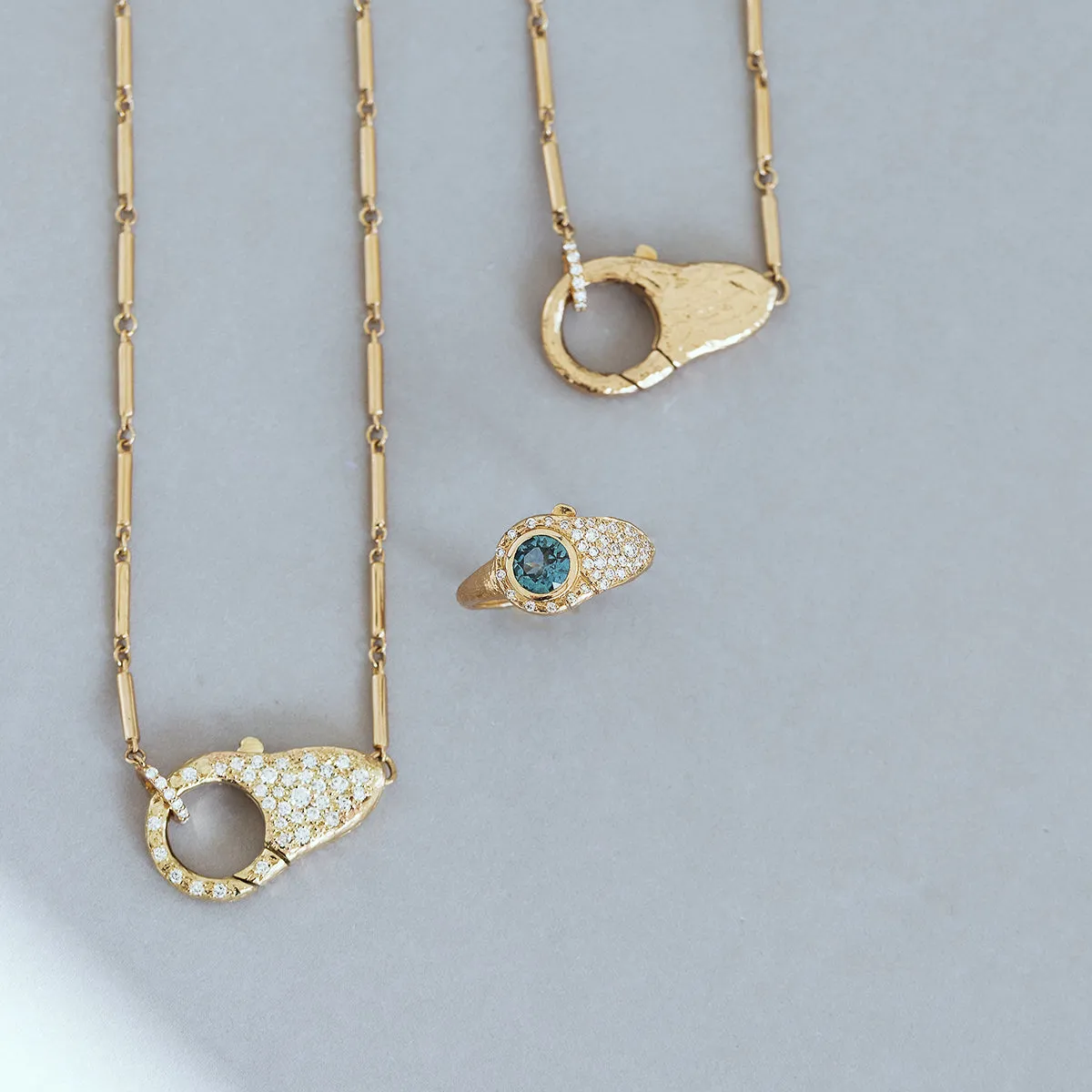 Pave Diamond Lock Necklace