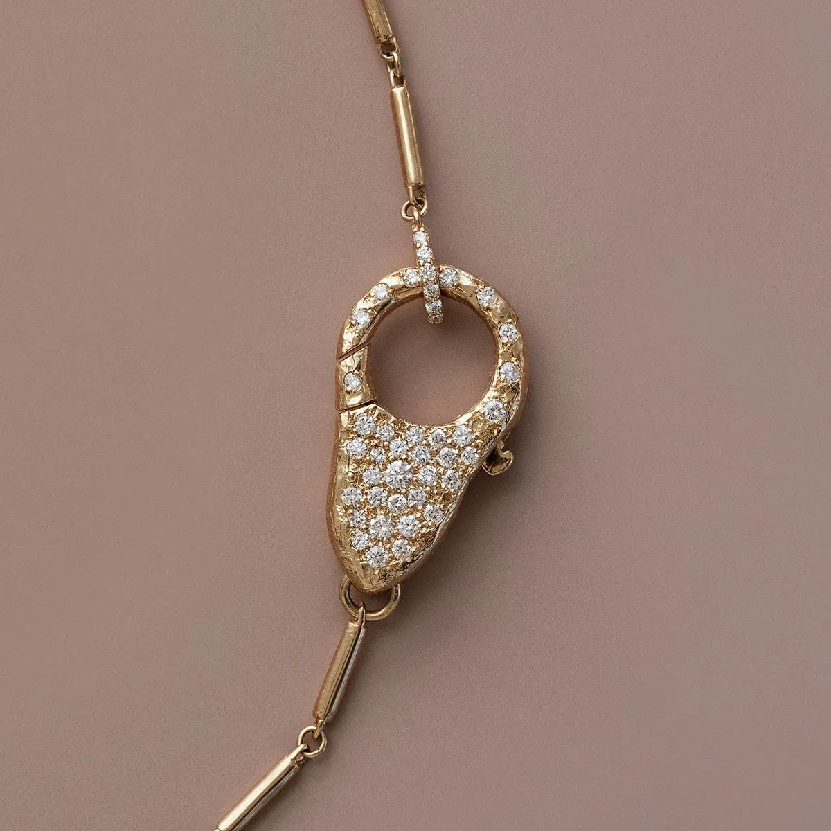 Pave Diamond Lock Necklace