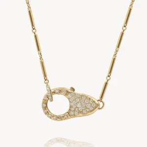 Pave Diamond Lock Necklace