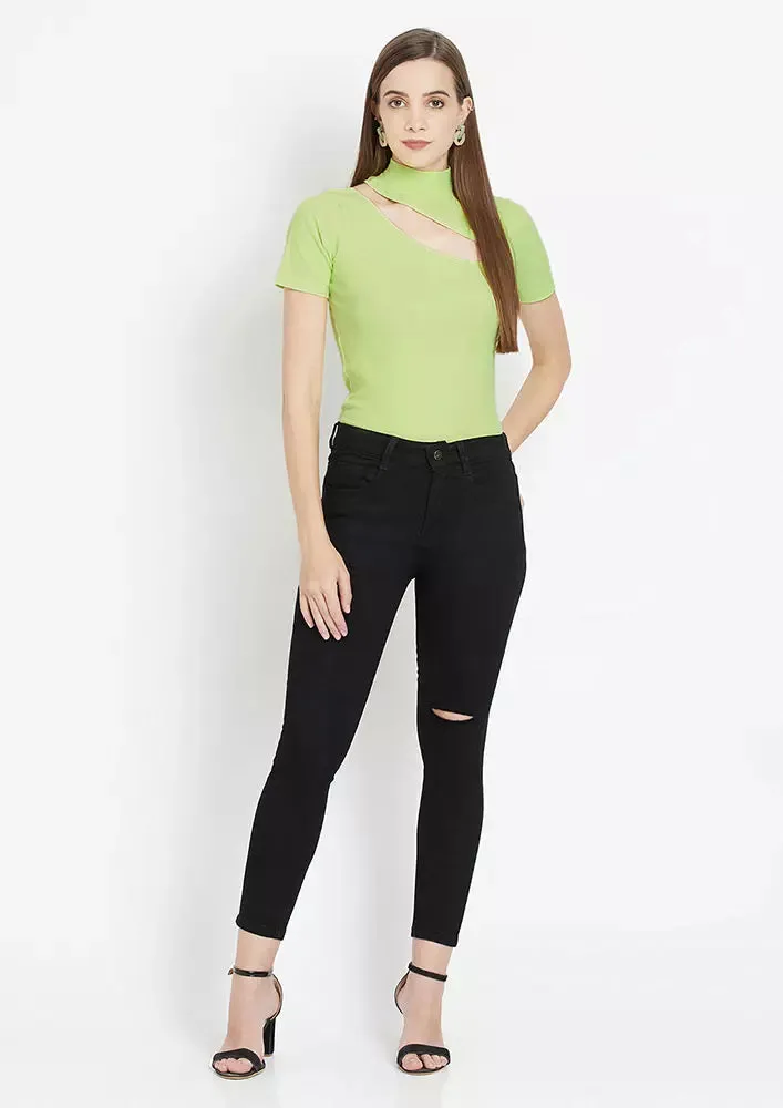 Petite Soft Knit Cut Out Top