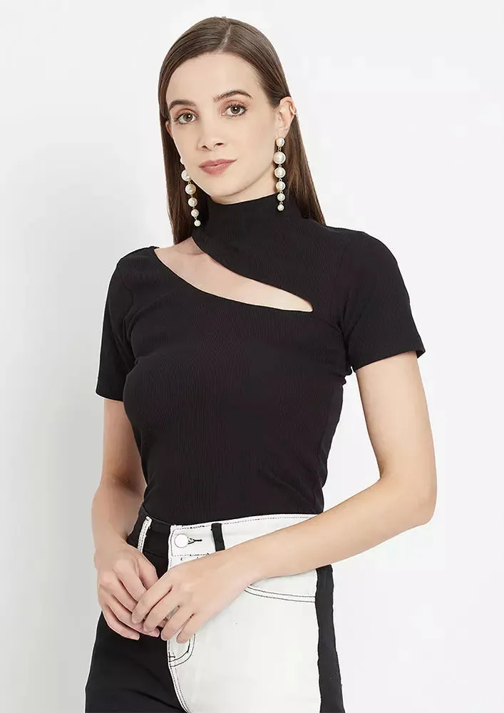 Petite Soft Knit Cut Out Top