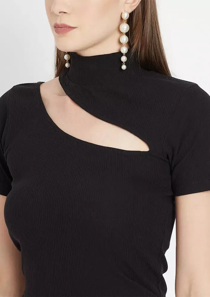 Petite Soft Knit Cut Out Top