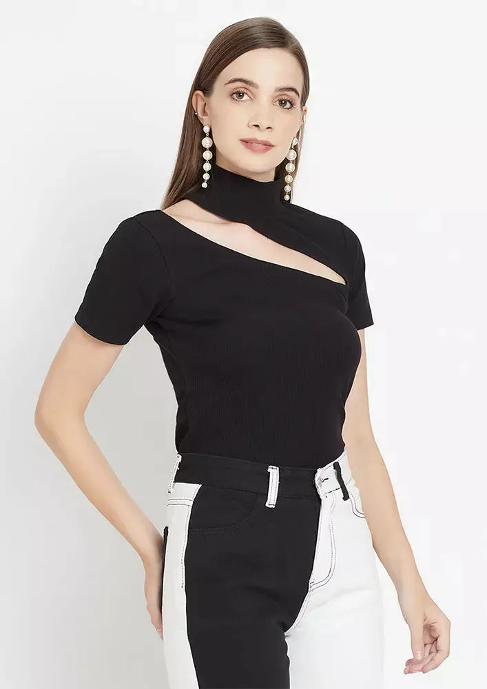 Petite Soft Knit Cut Out Top