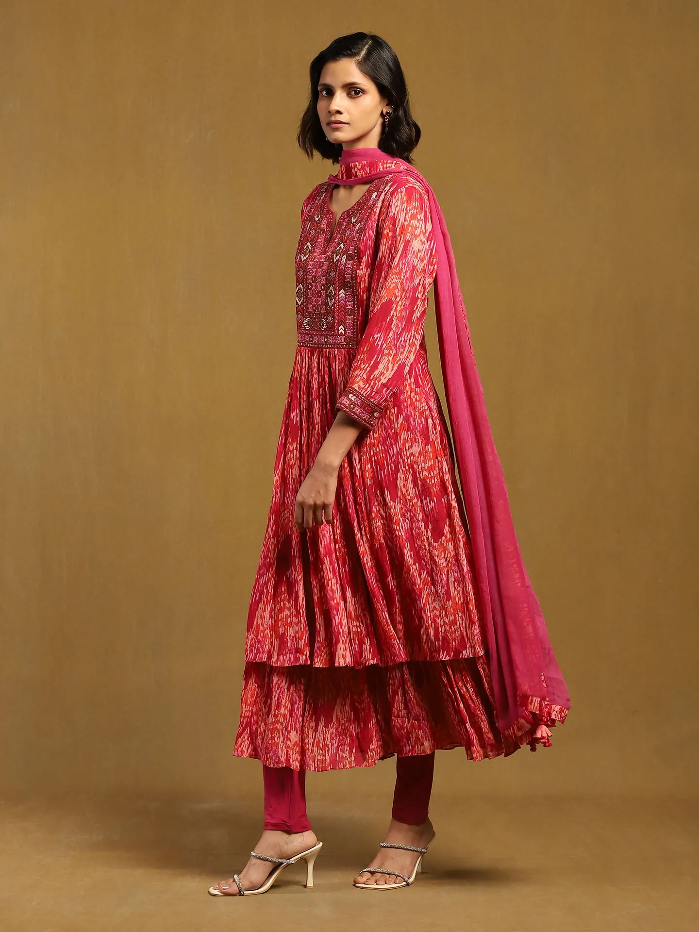 Pink niagra kurta set