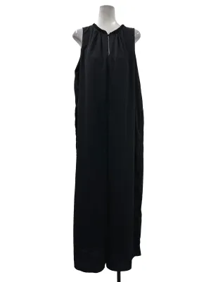 Pitch Black Pleated Neck Jumpsuit OSN