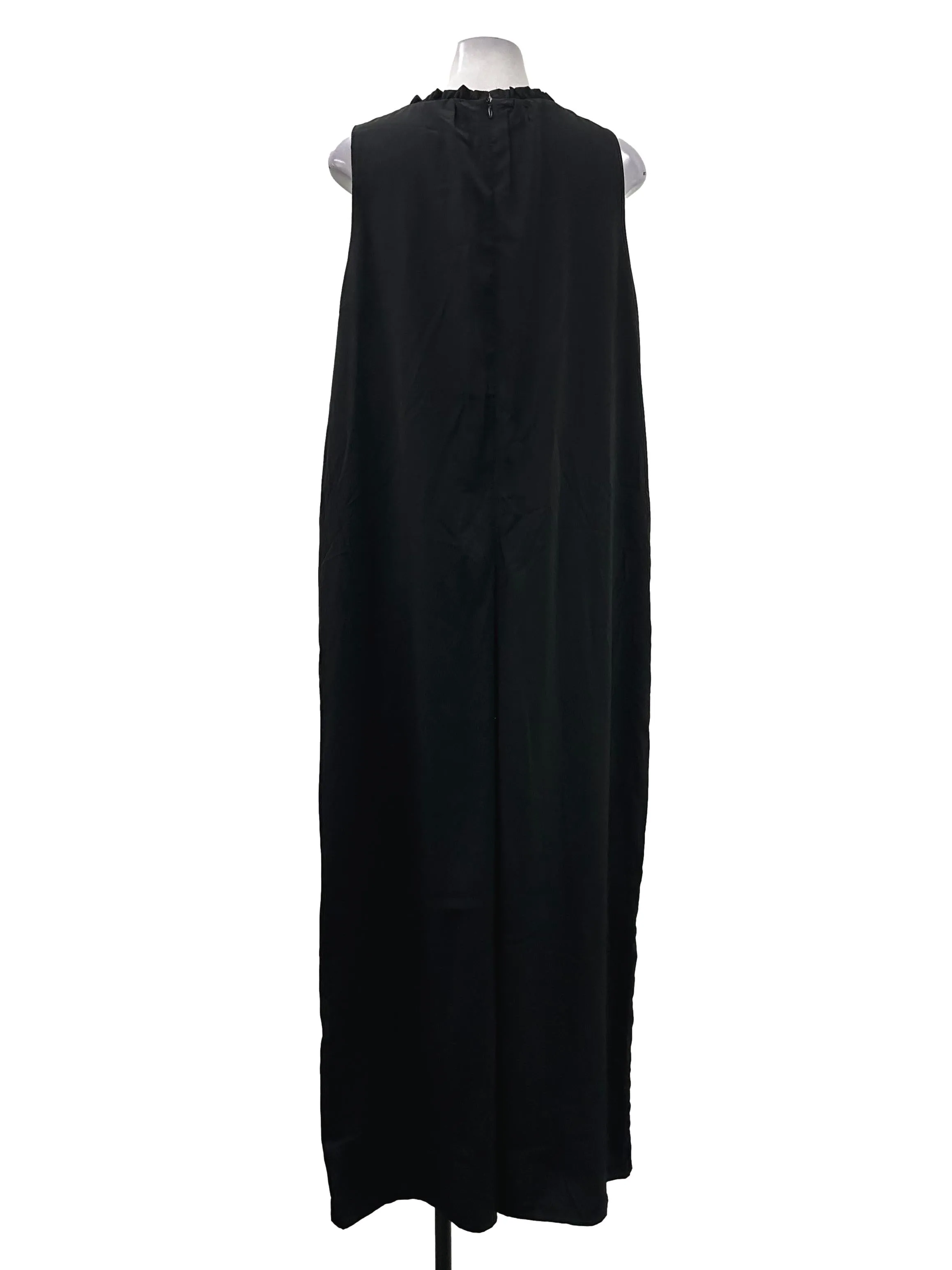 Pitch Black Pleated Neck Jumpsuit OSN