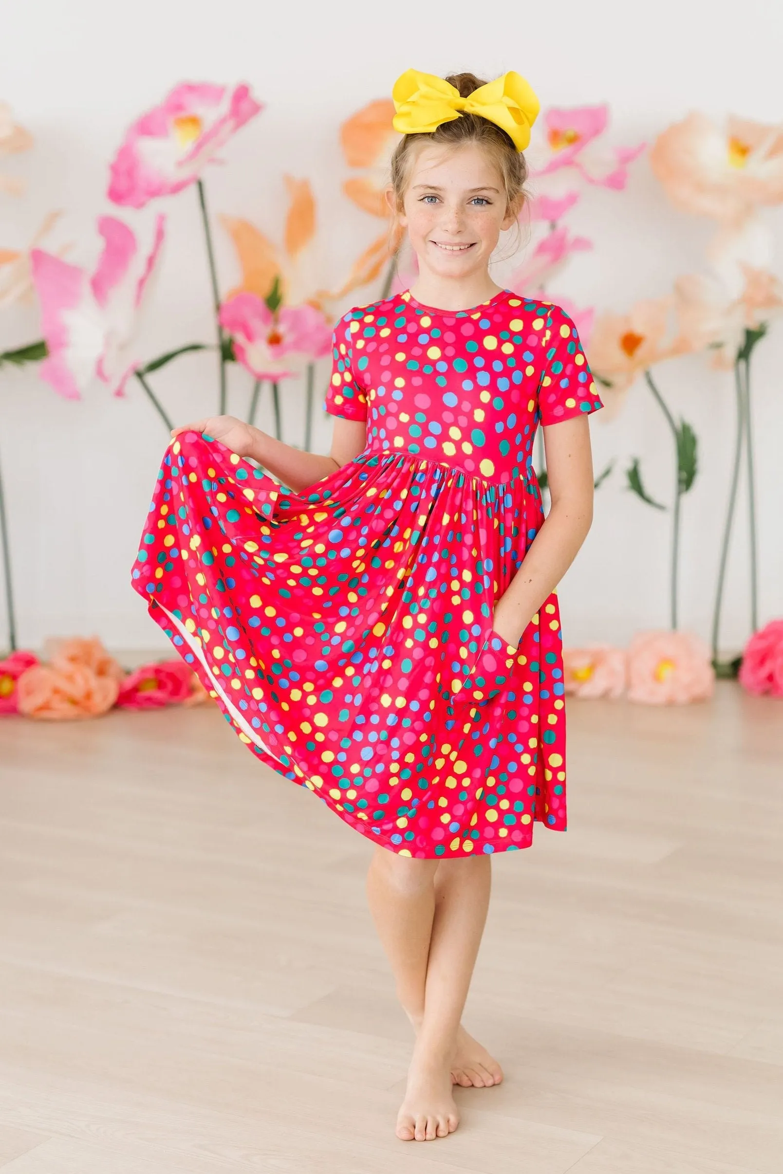 Polka Dot Party S/S Pocket Twirl Dress