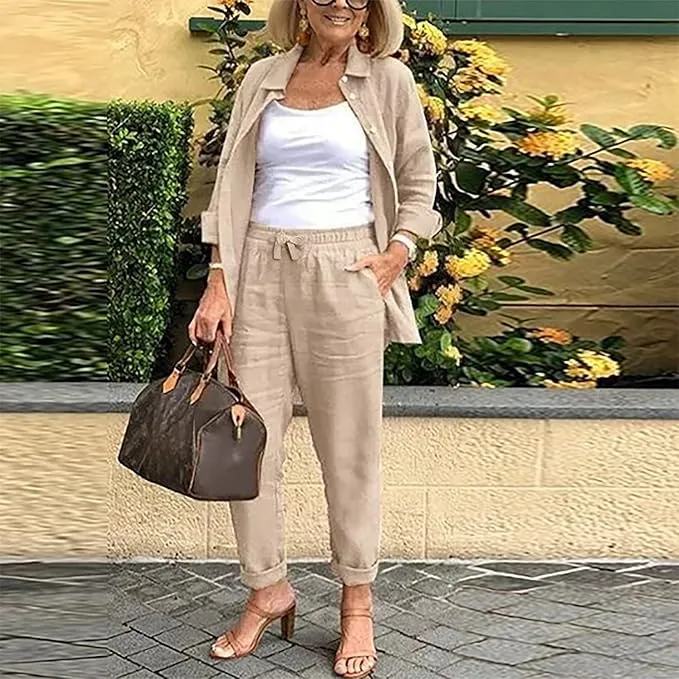 Poppy™ - Comfortable Long Sleeve Blouse And Pants Set