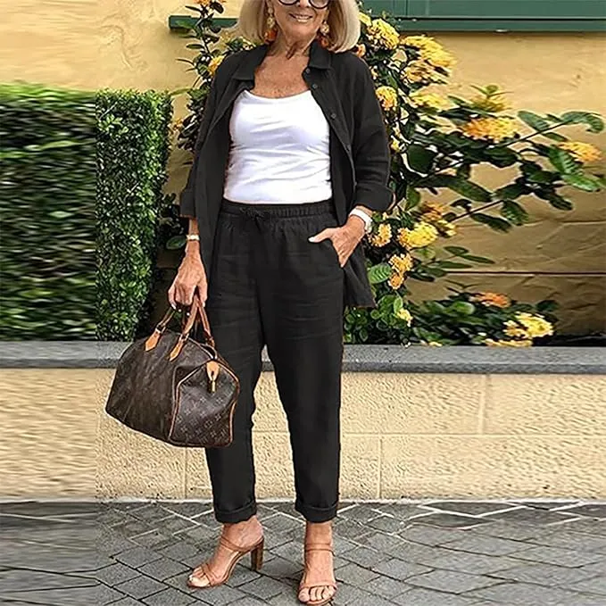Poppy™ - Comfortable Long Sleeve Blouse And Pants Set