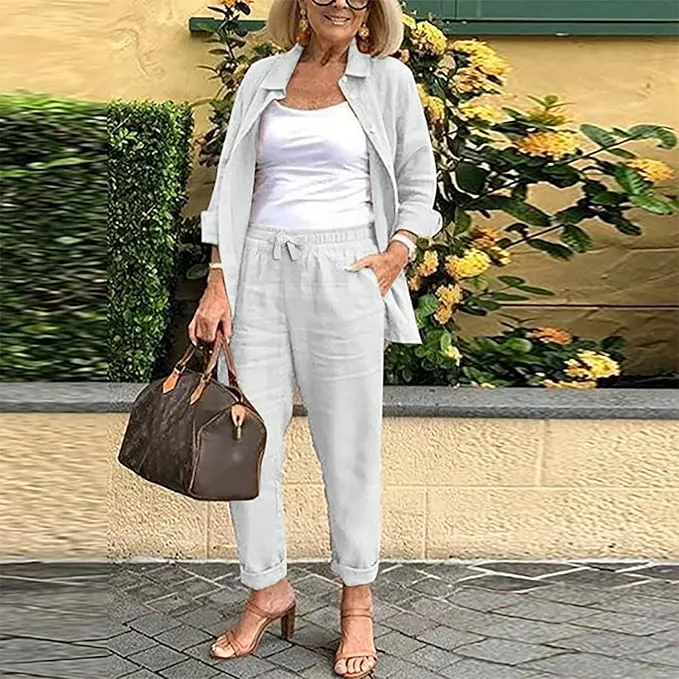 Poppy™ - Comfortable Long Sleeve Blouse And Pants Set