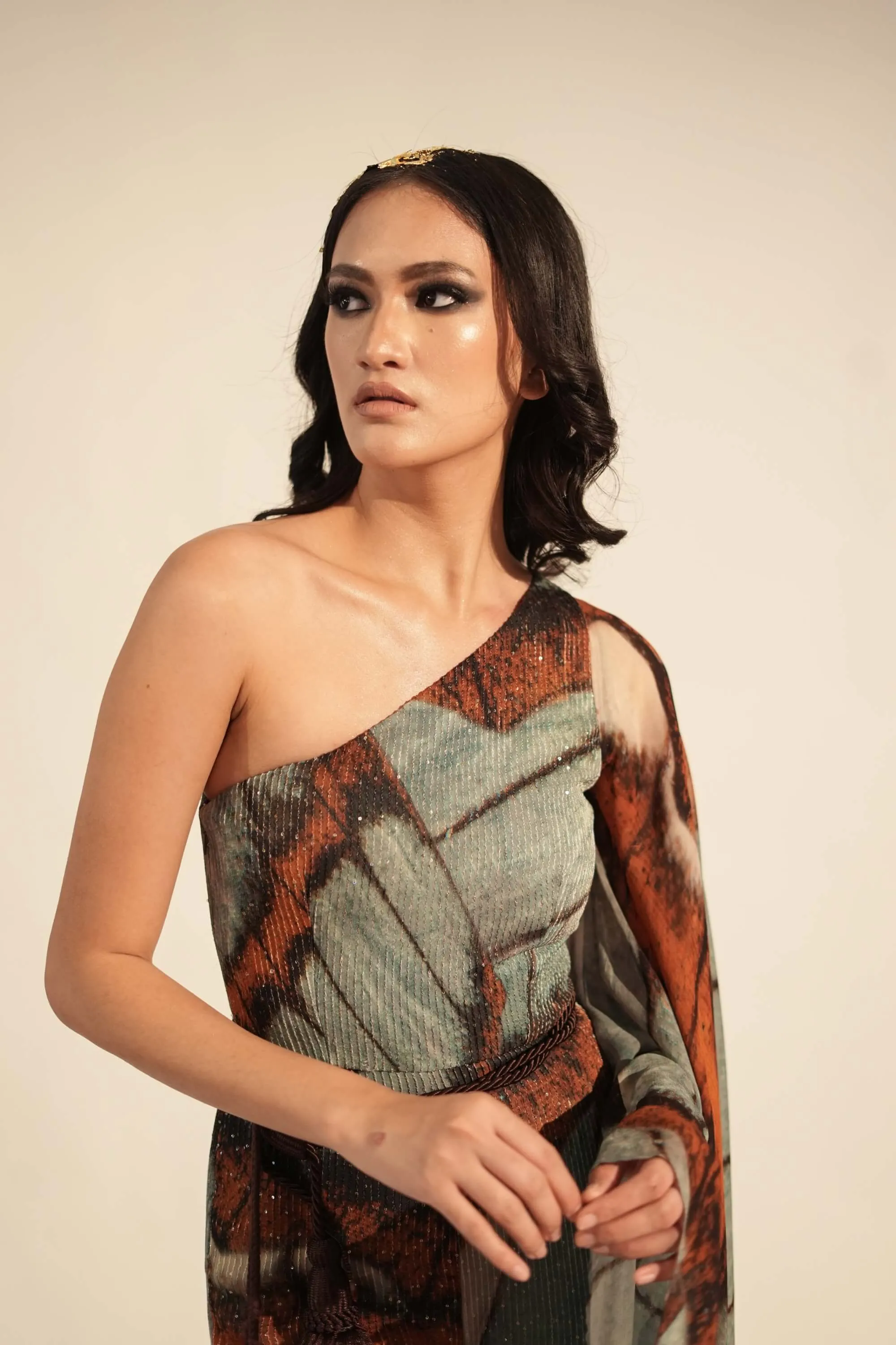 Powder blue butterfly print jumpsuit