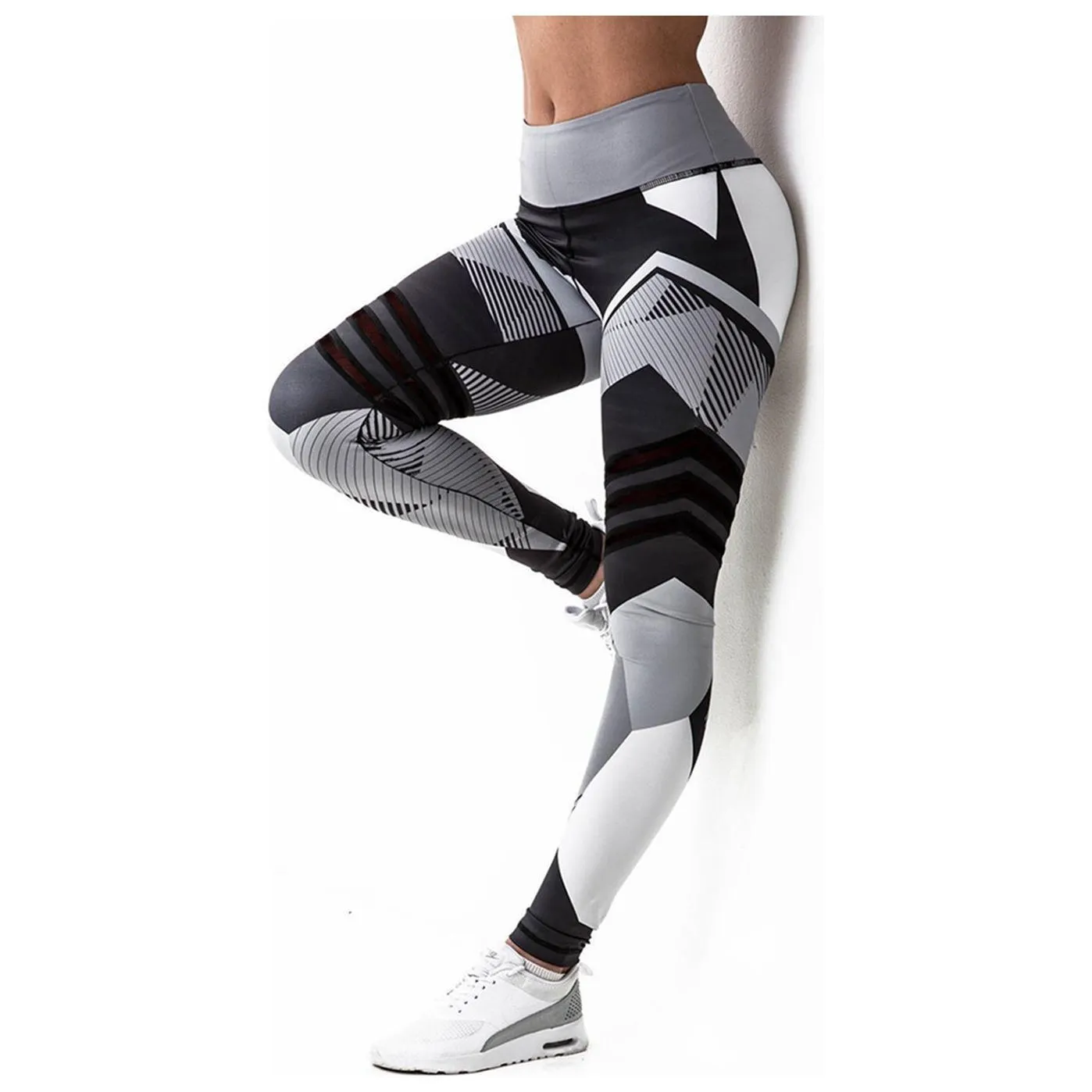 Printed Reflective Sport Yoga Pants Women Fitness Gym Leggings Running Compression Tights Quick Dry Sport Clothes Trousers