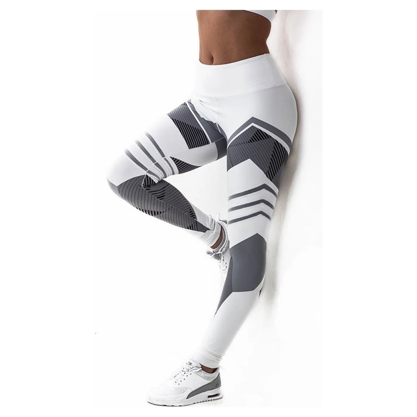 Printed Reflective Sport Yoga Pants Women Fitness Gym Leggings Running Compression Tights Quick Dry Sport Clothes Trousers