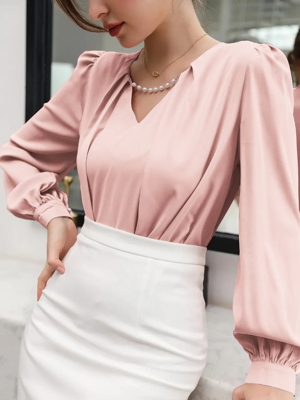 Puff Sleeve Solid Blouse( CLEARANCE SALE