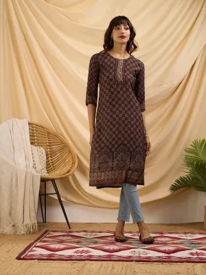 Purple Kurta For Women - Women Muslin Comfort Fit Kurta - Zola