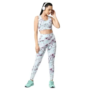 Quick-Dry Printed Sports Bra & High Waist Legging Set