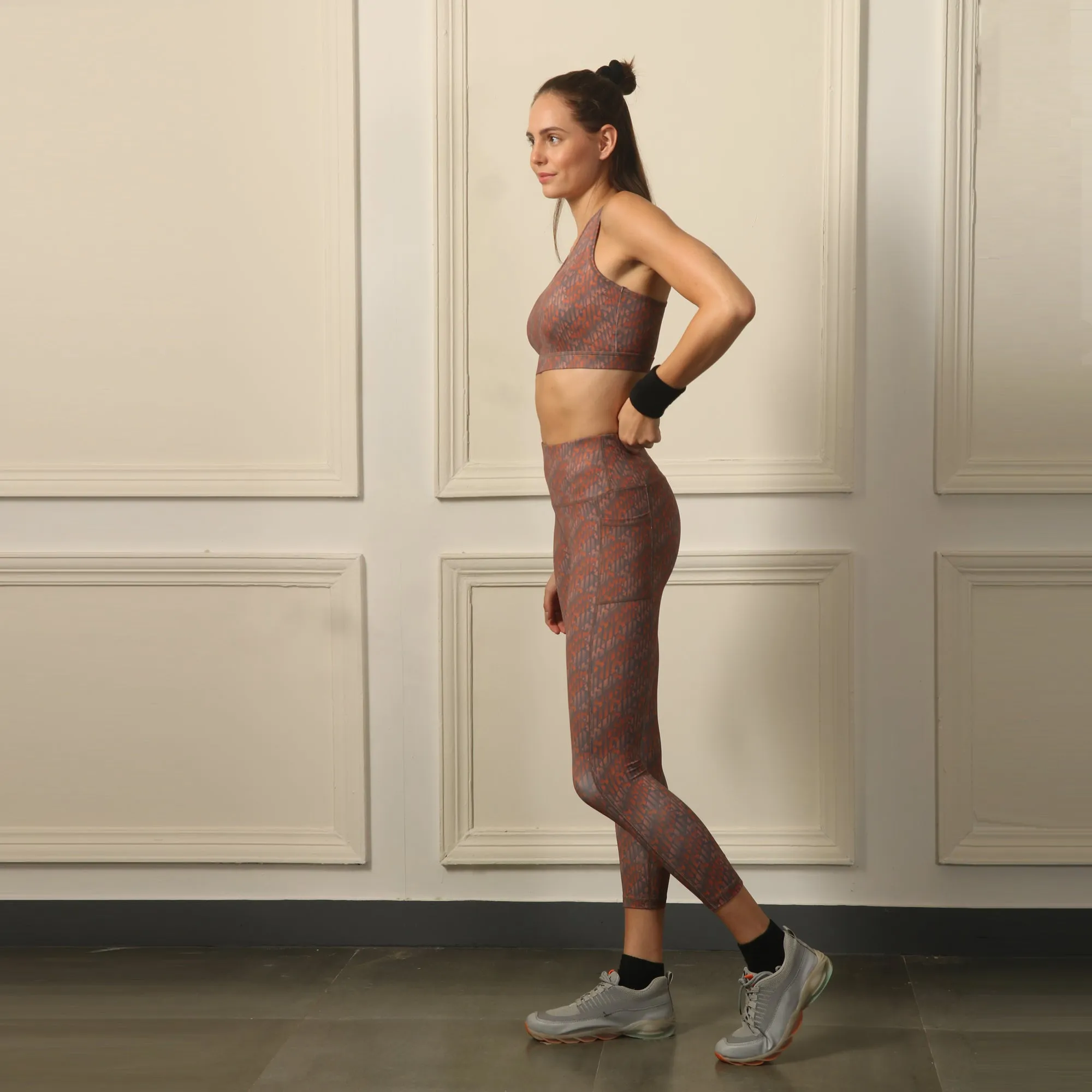 Quick-Dry Printed Sports Bra & High Waist Legging Set