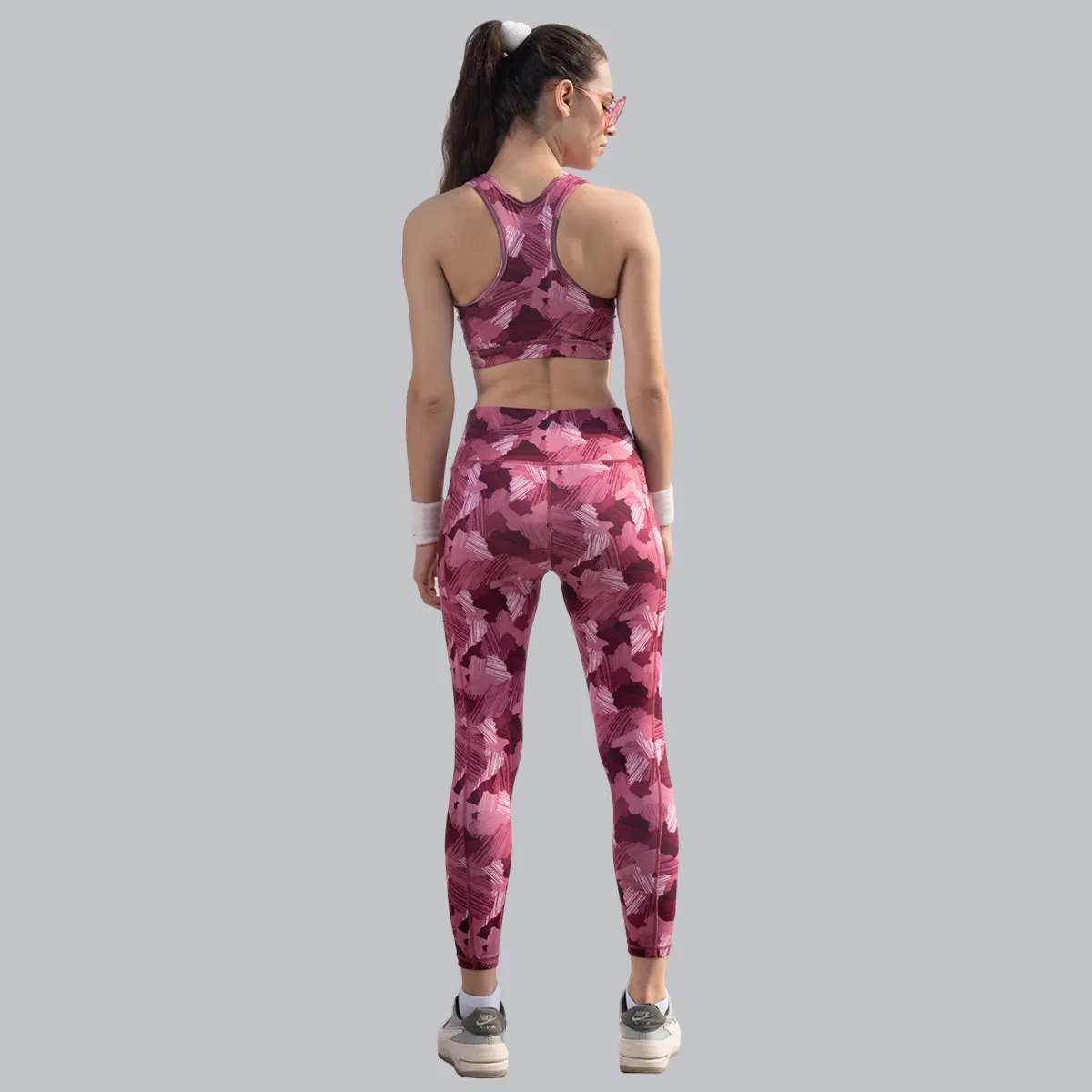 Quick-Dry Printed Sports Bra & High Waist Legging Set